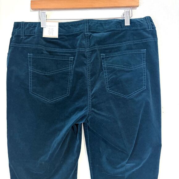 CHICO'S NWT Velveteen 5 Pocket Jeweled Button Pants in Dark Green Size 2.5/L/14 - Picture 5 of 14